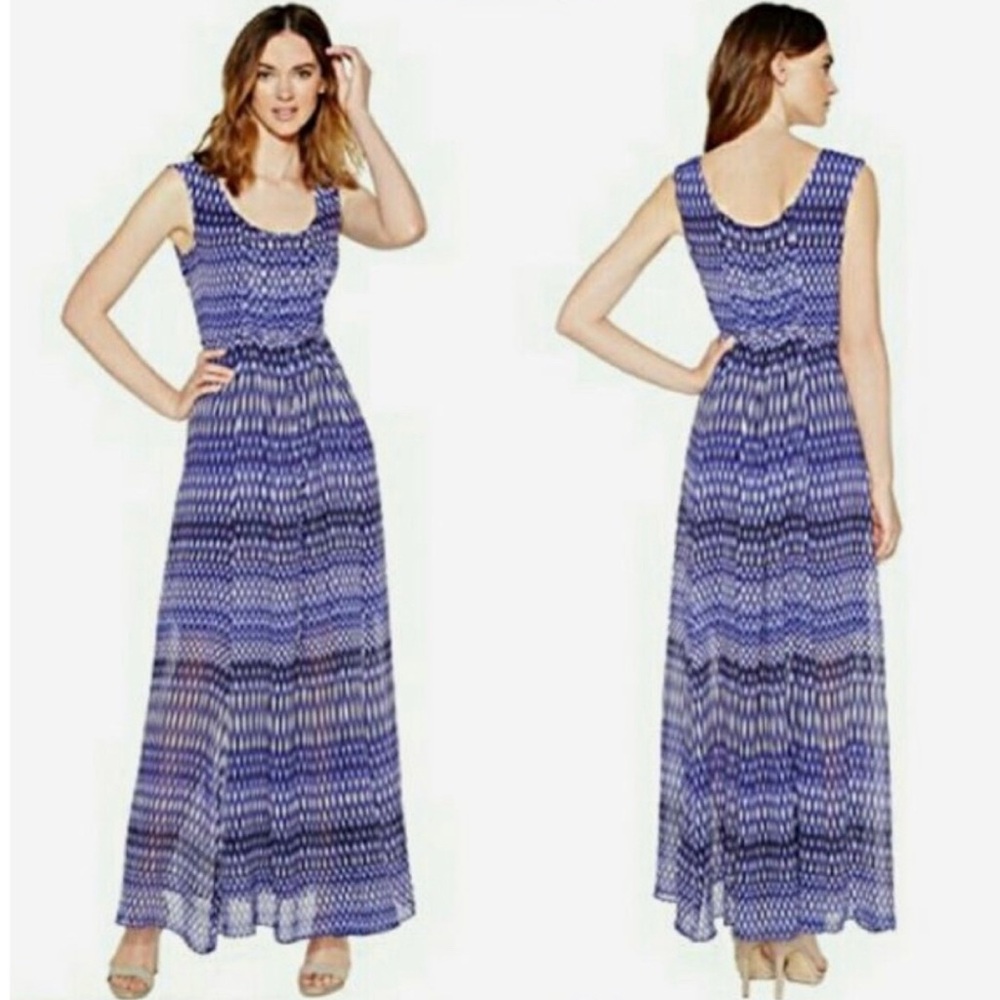 Calvin Klein Blue and White Maxi Dress
